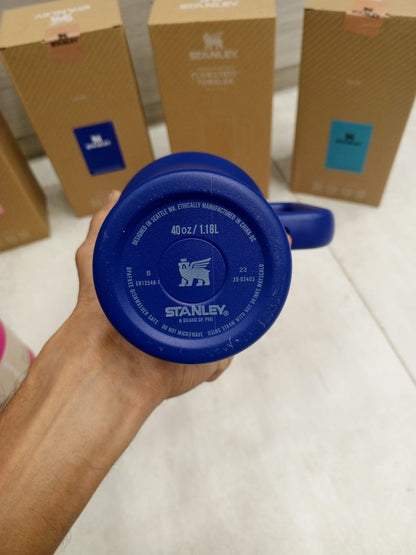 Floral Tumbler 1200ml 40oz Insulated Stainless Steel Travel Cup with Handle and Straw