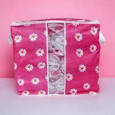 Printed Multipurpose Storage Bag, Storage Bags With Handles, Non Woven Floral Print Storage Organizer, Closet Organizer