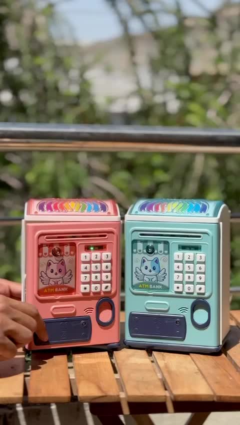 Electronic ATM Piggy Bank for Kids, Money Bank with Password and Fingerprint