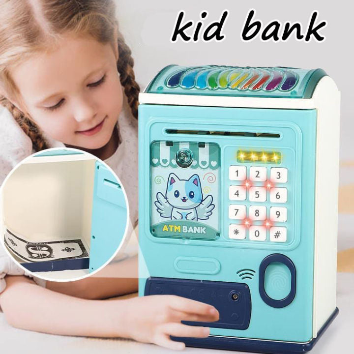 Electronic ATM Piggy Bank for Kids, Money Bank with Password and Fingerprint