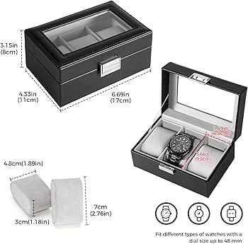 3-Slot Leather Watch Box