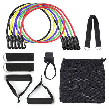 Resistance Bands Set 11 Pcs for Yoga, Pilates, Abs, Home Fitness and Strength Training