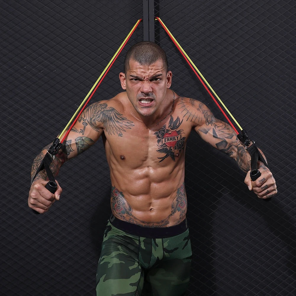 Resistance Bands Set 11 Pcs for Yoga, Pilates, Abs, Home Fitness and Strength Training