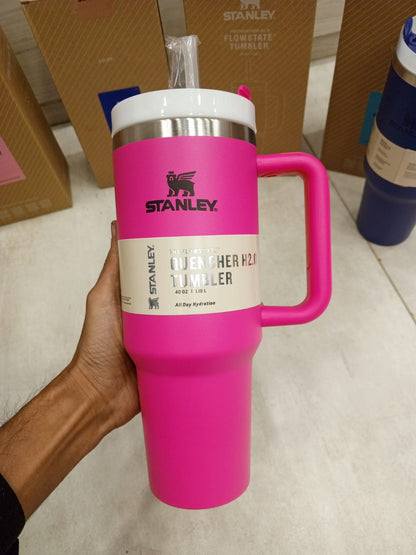 Floral Tumbler 1200ml 40oz Insulated Stainless Steel Travel Cup with Handle and Straw