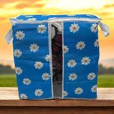 Printed Multipurpose Storage Bag, Storage Bags With Handles, Non Woven Floral Print Storage Organizer, Closet Organizer