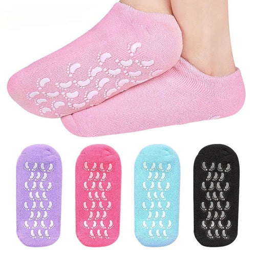 Silicone Moisturizing Foot Mask Socks  Reusable Anti-Crack Heel Protector, Exfoliating Dry & Dead Skin Remover, Softening Foot Care Socks