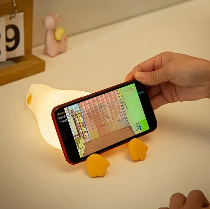 Duck Rechargeable LED Night Light – Soft Silicone Cartoon Lamp for Kids, Bedside Nightlight, Home Room Decor & Birthday Gift