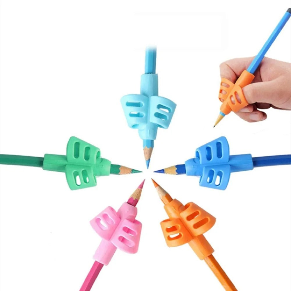 pack of 4 Children Writing Pencil Pen Holder Student Learning Practice Silicone Pencil Grips for Kid Handwriting Posture Correction