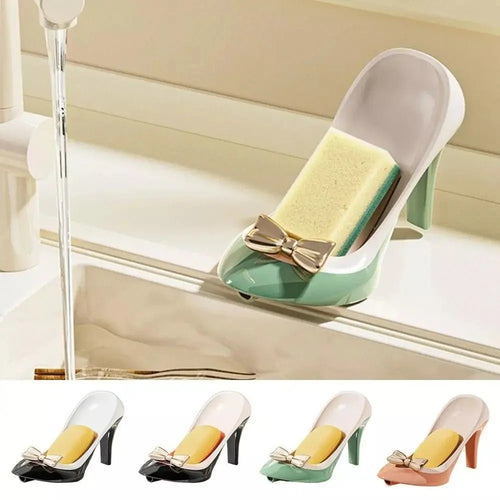 1pc Creative High Heel Shoe Design Soap Dish with Suction Cup Universal Fit for Bathroom Countertop Ideal for Dorms and Home