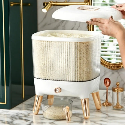 Moisture-proof Transparent Sealed Rice Tank Thickened Press Type Cereal Storage Container Large Capacity Dry Food Storage Box