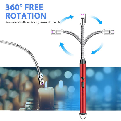 Windproof Kitchen Electric USB Lighter Long Candle BBQ Gas Stove Ignition Gun Camping Rechargeable Flameless Lighter