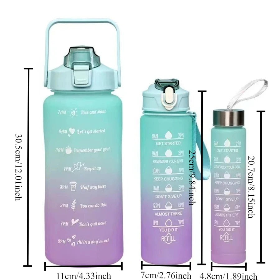 3PCS/set Sports Water Bottle With Straw Fitness Water Bottles