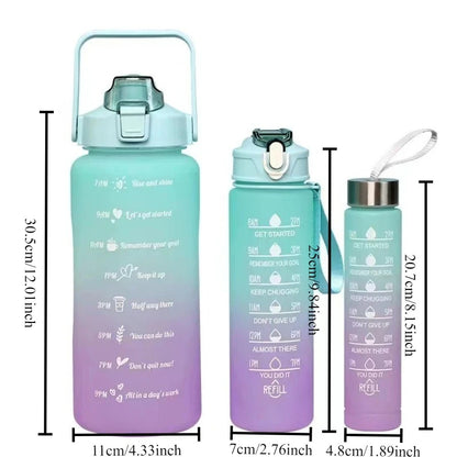3PCS/set Sports Water Bottle With Straw Fitness Water Bottles