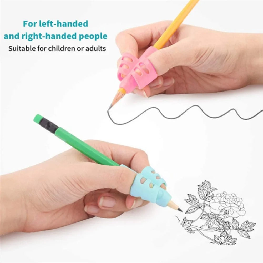 pack of 4 Children Writing Pencil Pen Holder Student Learning Practice Silicone Pencil Grips for Kid Handwriting Posture Correction