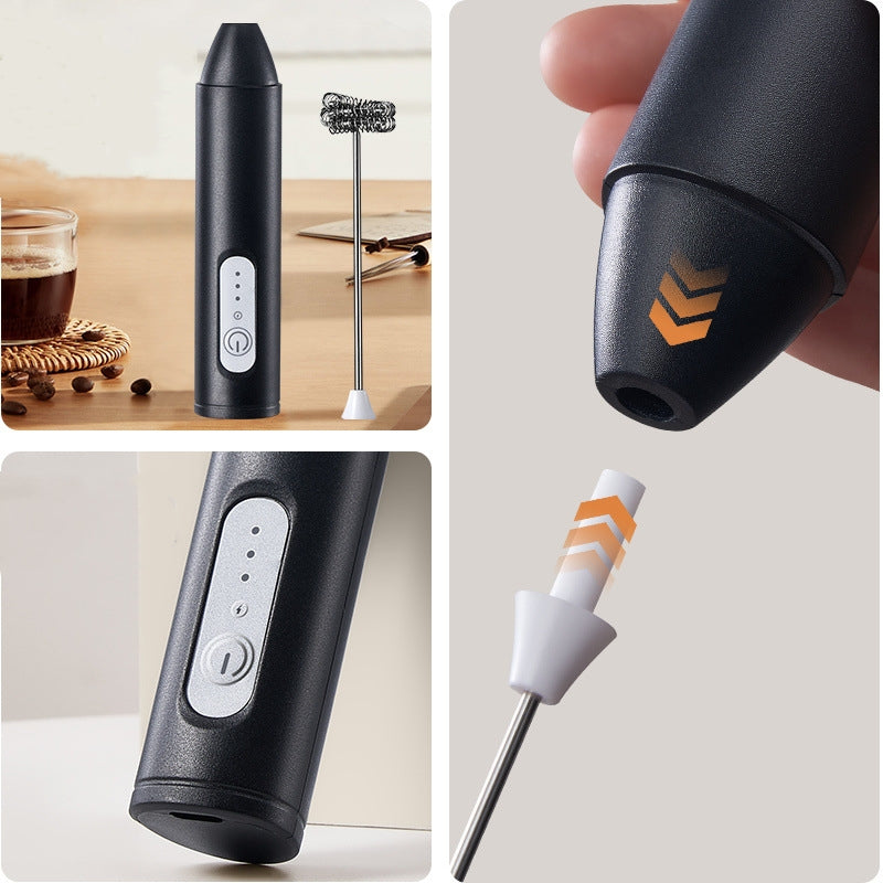 Mini Milk Frother Egg Whisk Portable USB Charging Handheld Coffee/Milk Blender Electric Stainless Steel Egg Beater Home Use