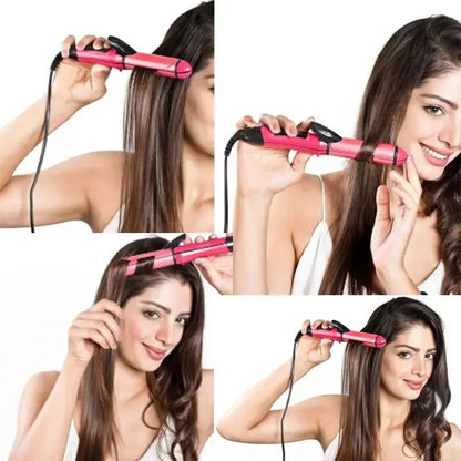 2 in 1 Hair Straightener and Curler Ceramic Flat Iron Hair Curling Irons Straight and Curl Hair Care Styling Tools