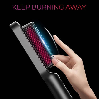 Electric Hair Straightener Comb – Anti-Burn & Negative Ion Styling Brush