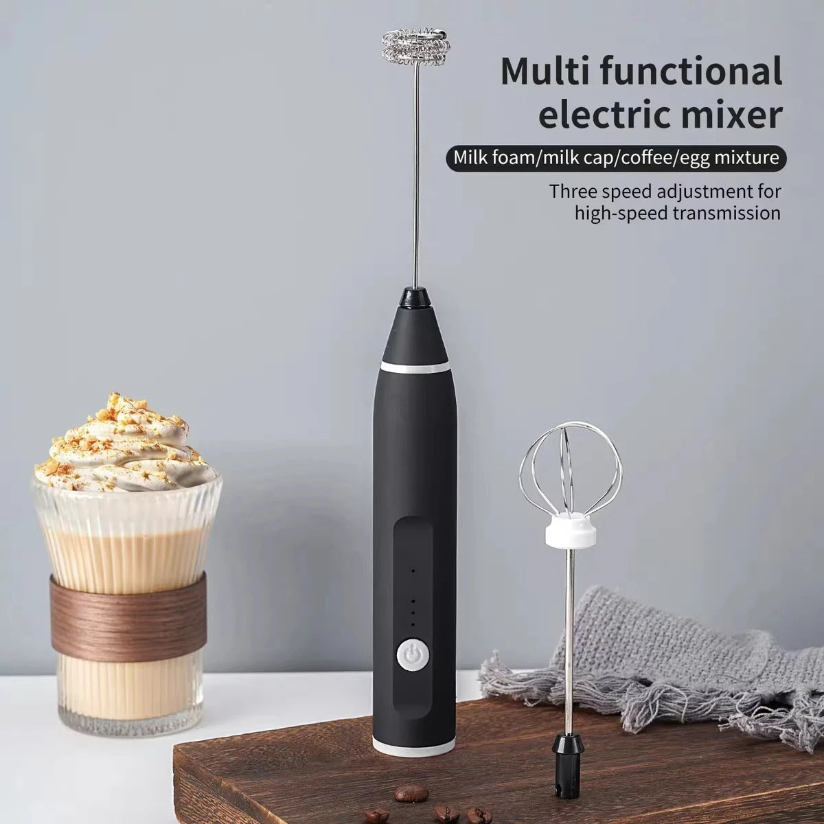 Mini Electric Foamer Coffee Maker Egg Beater for Cappuccino Stirrer Portable Blender Kitchen