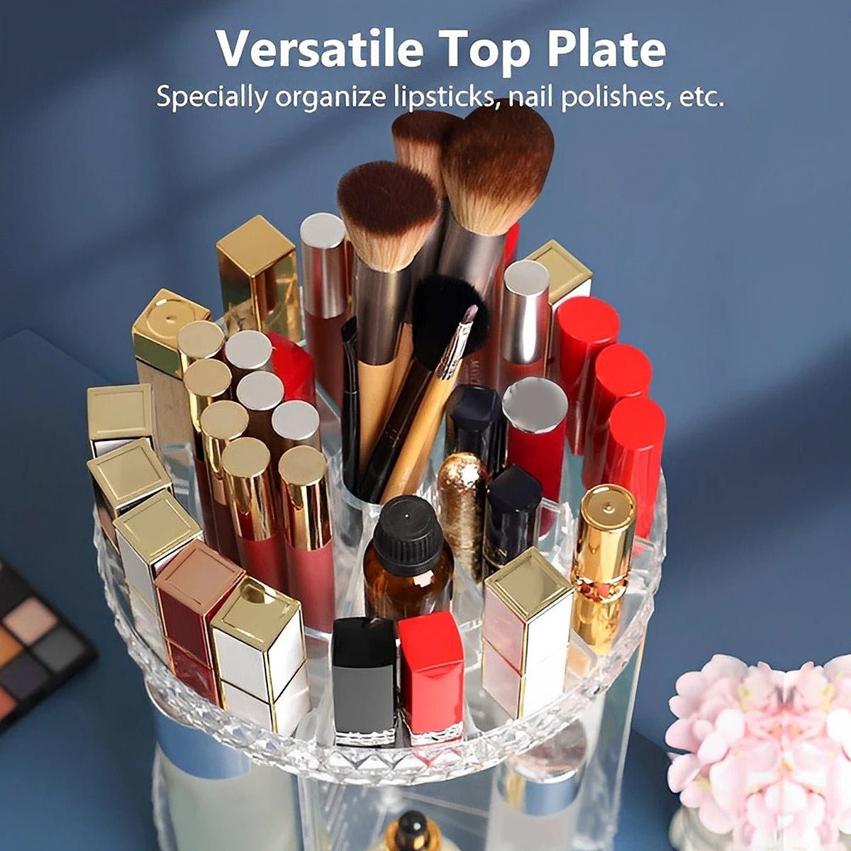 360 Degree Rotating Cosmetic Storage Box Makeup Organizer