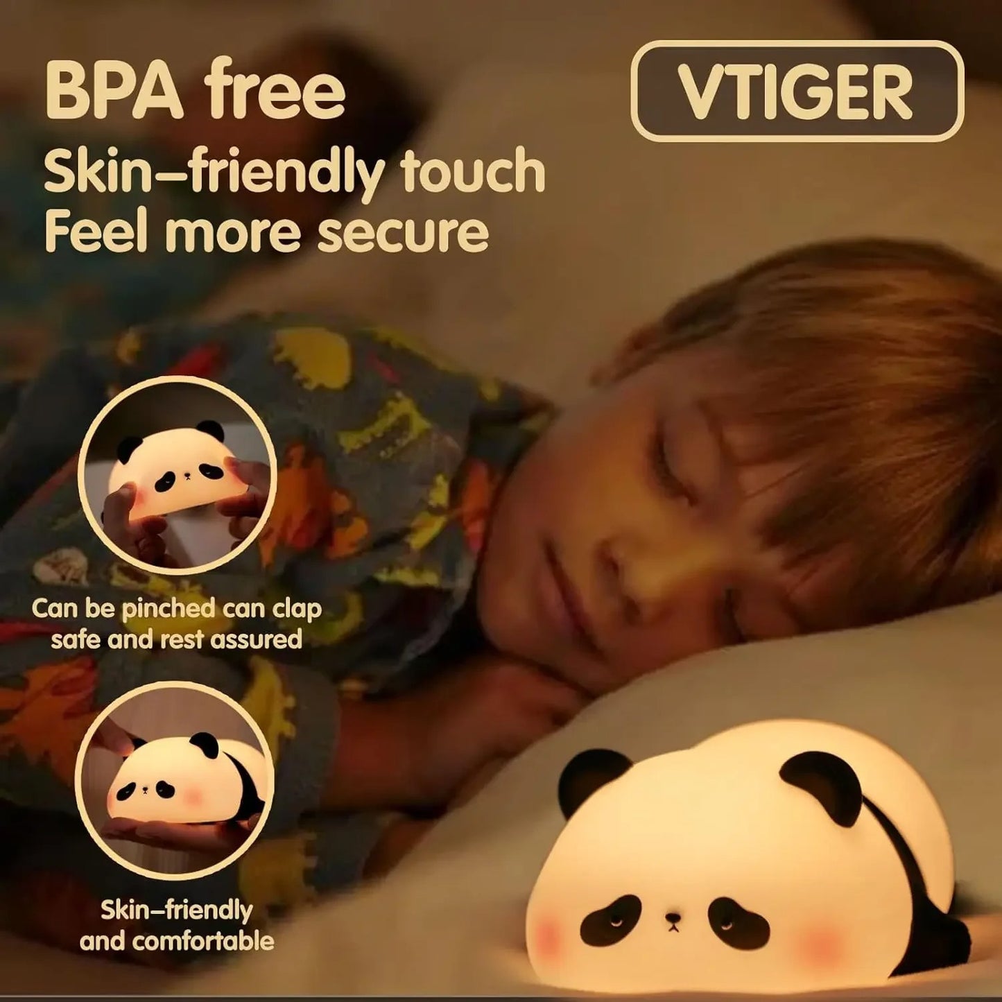 Silicone Panda Rechargeable Lamp