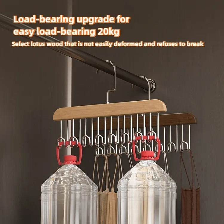Multi-functional Belt Hanger Clothes Organizer Multifunctional Wooden Underwear Vest Storage Home Dorm Wave Hanger Drying Rack