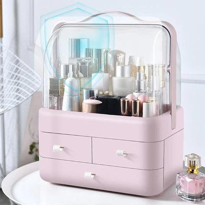 Cosmetic Organizer Box with Drawer – Dust-Proof Makeup Storage