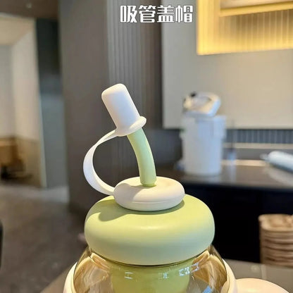 Colorful 1300ml Ice Bottle with Straw | BPA-Free, Heat-Resistant Portable Water Bottle with Handle