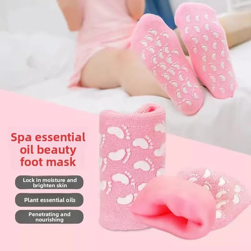 Silicone Moisturizing Foot Mask Socks  Reusable Anti-Crack Heel Protector, Exfoliating Dry & Dead Skin Remover, Softening Foot Care Socks