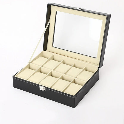 10-Slot Leather Watch Box