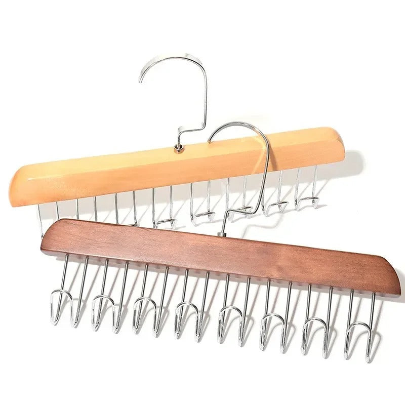 Multi-functional Belt Hanger Clothes Organizer Multifunctional Wooden Underwear Vest Storage Home Dorm Wave Hanger Drying Rack