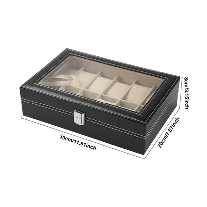 10-Slot Leather Watch Box