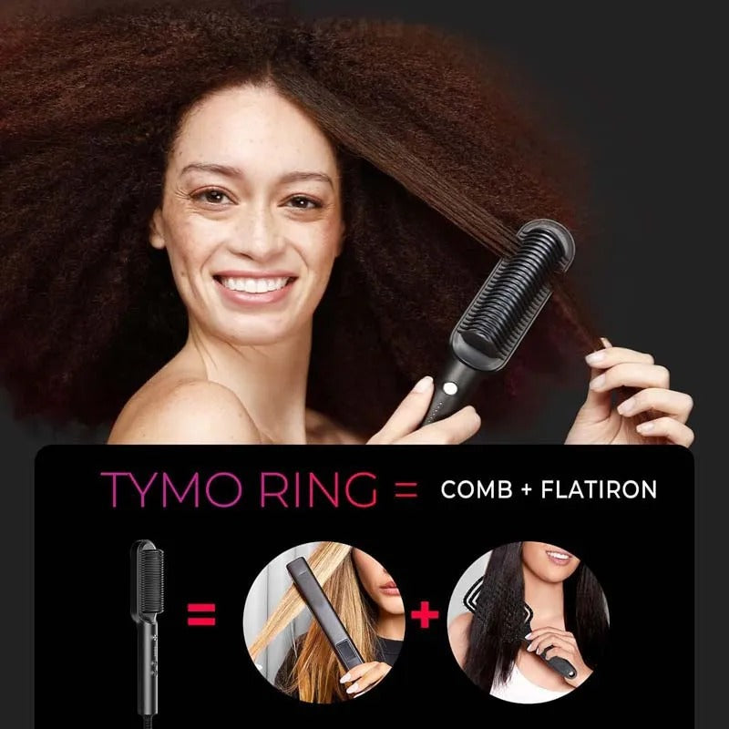 Electric Hair Straightener Comb – Anti-Burn & Negative Ion Styling Brush