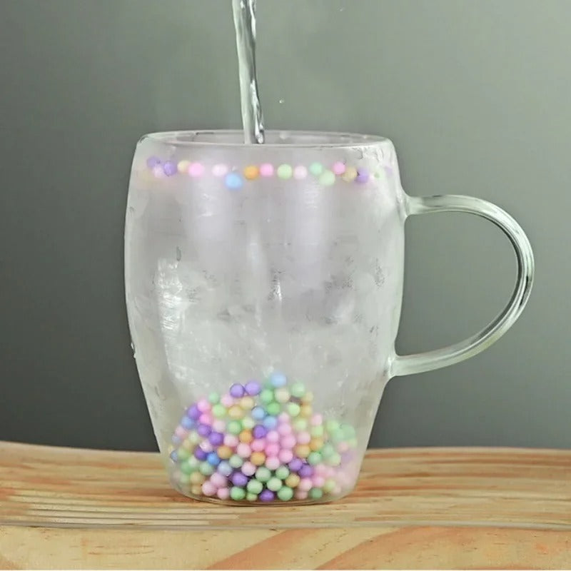 Double Layer Glass Cup Creative Flower Pattern Coffee Mug High Borosilicate Insulated Cup Kitchen Drinkware Home Accessories