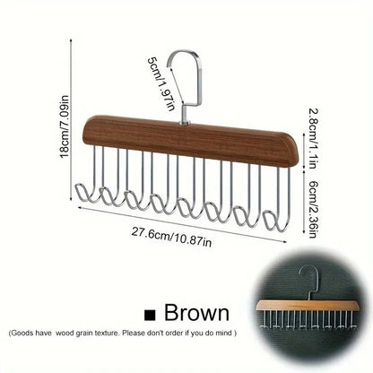 Multi-functional Belt Hanger Clothes Organizer Multifunctional Wooden Underwear Vest Storage Home Dorm Wave Hanger Drying Rack