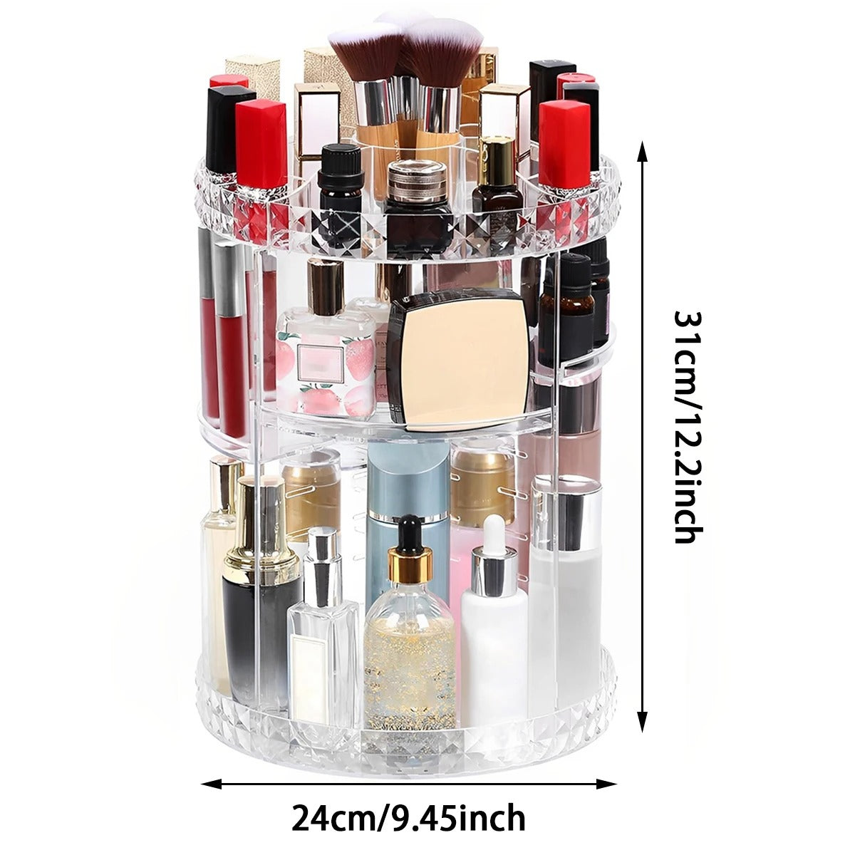 360 Degree Rotating Cosmetic Storage Box Makeup Organizer