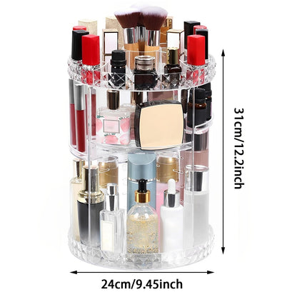 360 Degree Rotating Cosmetic Storage Box Makeup Organizer